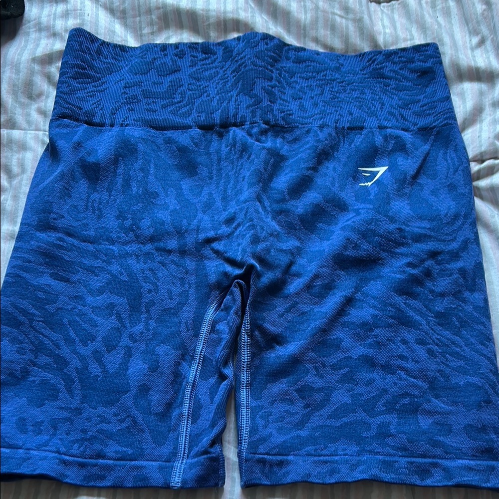 Gymshark Blue Bike Shorts with Wide Waistband